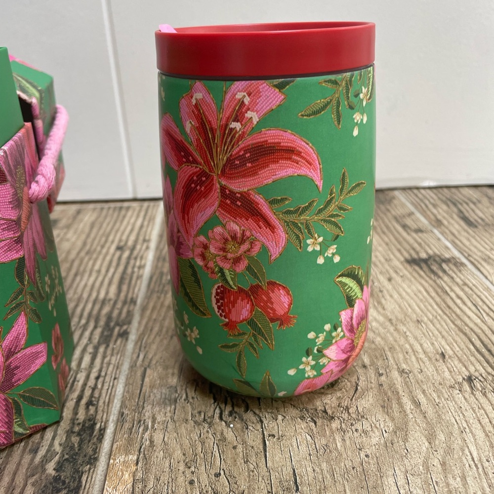 Farm Rio Summer Stay Fresh insulated cup Pink Red NEW